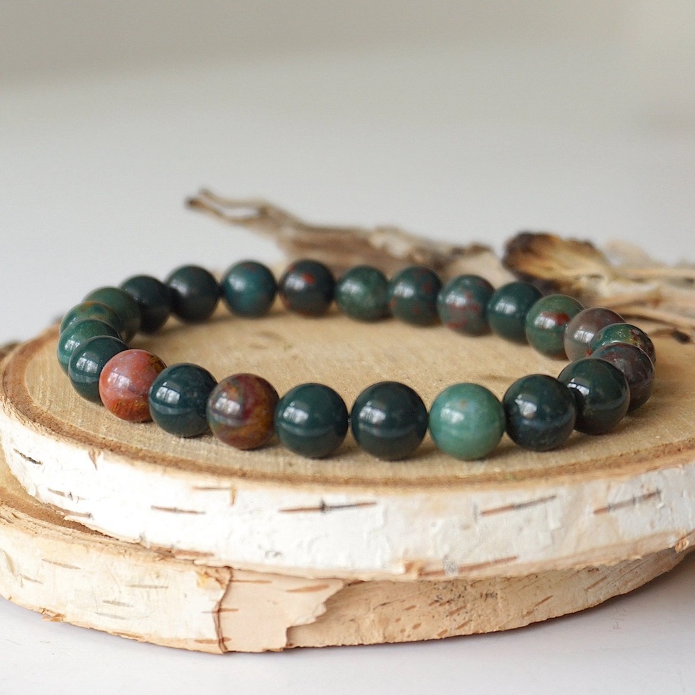 🆕New Indian Bloodstone 8mm Healing Gemstone Bracelet